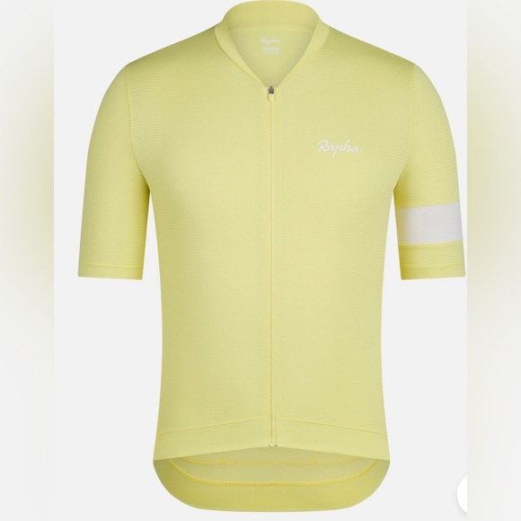 Rapha Men's Core Lightweight Jersey Canary Yellow. White Alyssum Cycling Shirt. - Picture 1 of 3